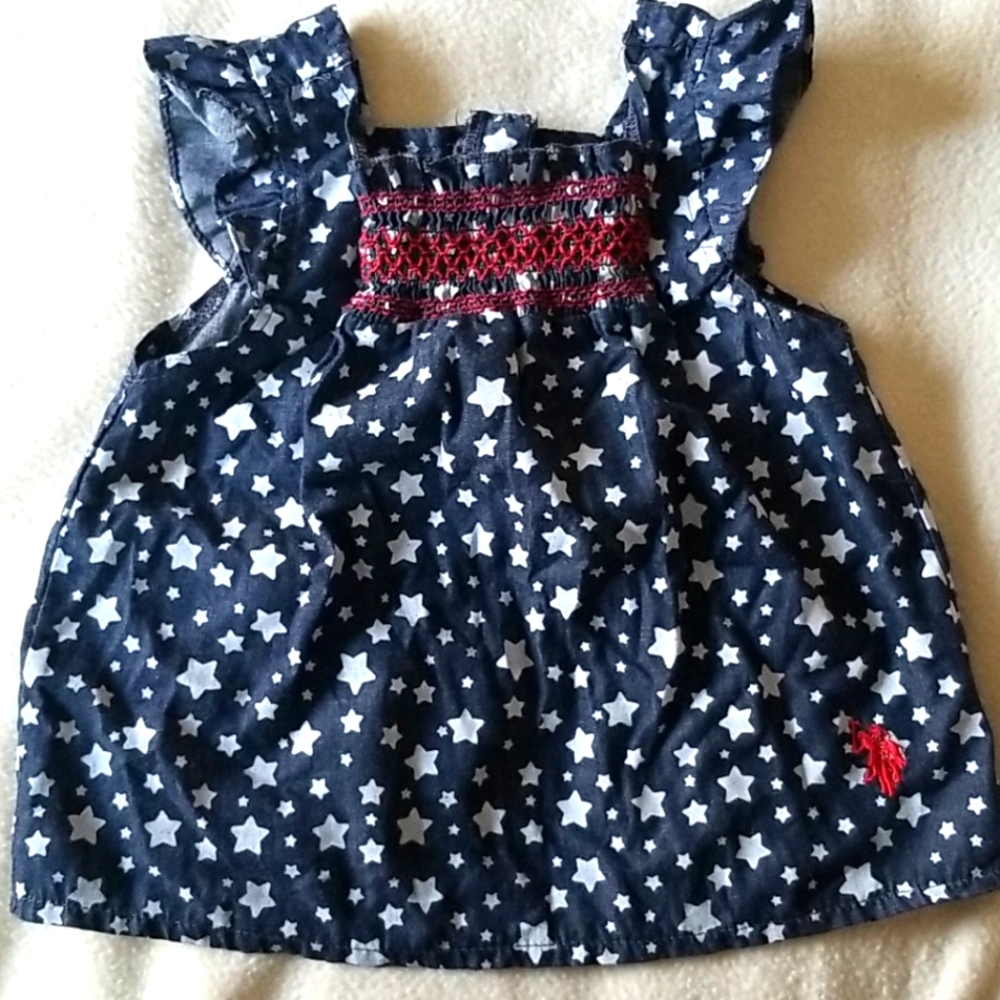 SALE 5/$20 U.S. Polo Assn. Denim Blouse w/ White Stars